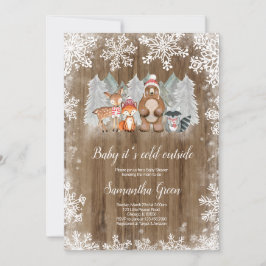 ウッドラ素朴ンドの赤ちゃんシャワー 招待状