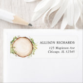 ウッドラ素朴ンドの野外の森の木の結婚スライス ラベル (インサイチュ)