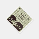 ウッドラ素朴ンドは魚釣り、樺の木の木結婚々 スタンダードカクテルナプキン (角)