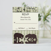 ウッドラ素朴ンドは魚釣り、樺の木の木結婚々 出欠カード (スタンド正面)