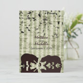 ウッドラ素朴ンドは魚釣り、樺の木の木結婚々 招待状 (スタンド正面)