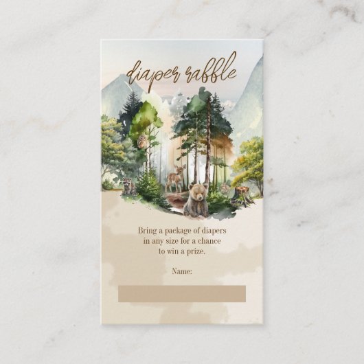 ウッドラ素朴ンドアドベンチャーワアウェイズオムツラッフル エンクロージャーカード (正面)