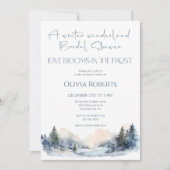 ウッドラ素朴ンドウィンターフォレストブライダルシャワー 招待状 (正面)