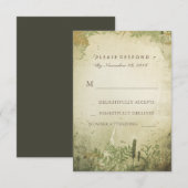 ウッドラ素朴ンドウェディングRSVPカード 出欠カード (正面/裏面)