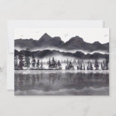 ウッドラ素朴ンドウッドシーマウンテン結婚ランドスケープ セーブザデート (裏面)