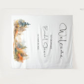 ウッドラ素朴ンドオータムフォレストブライダルシャワー タペストリー (正面(横))