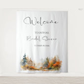 ウッドラ素朴ンドオータムフォレストブライダルシャワー タペストリー (正面)