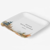 ウッドラ素朴ンドオータムフォレストブライダルシャワー ペーパープレート (傾斜あり)