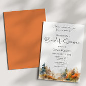 ウッドラ素朴ンドオータムフォレストブライダルシャワー 招待状