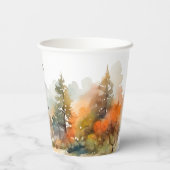 ウッドラ素朴ンドオータムフォレストブライダルシャワー 紙コップ (裏面)