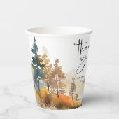 ウッドラ素朴ンドオータムフォレストブライダルシャワー 紙コップ (正面)