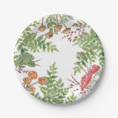 ウッドラ素朴ンドカエルの自然の葉 ペーパープレート (正面)