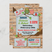 ウッドラ素朴ンドカップルベビーシャワー招待状 招待状 (正面/裏面)