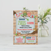 ウッドラ素朴ンドカップルベビーシャワー招待状 招待状 (スタンド正面)