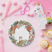 ウッドラ素朴ンドキツネマッシュルー葉ムベリーズ ペーパープレート (パーティー)