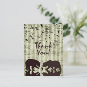 ウッドラ素朴ンドクマと樺の木の木ありがとう ポストカード (スタンド正面)