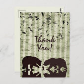 ウッドラ素朴ンドクマと樺の木の木ありがとう ポストカード (正面/裏面)