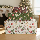 ウッドラ素朴ンドクリスマスの冬キノコ ラッピングペーパーシート