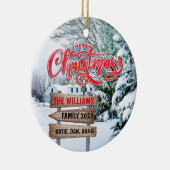 ウッドラ素朴ンドクリスマス冬の雪の森 セラミックオーナメント (右)