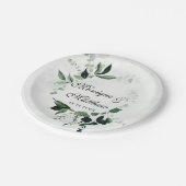 ウッドラ素朴ンドグリーナリーユーカリ結婚ス ペーパープレート (アングル)