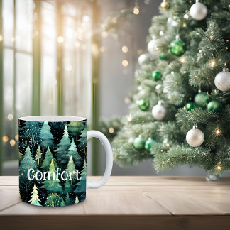 ウッドラ素朴ンドグリーンクリスマス コーヒーマグカップ