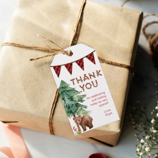 ウッドラ素朴ンドサンキューギフト誕生日ラベル ギフトタグ