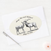 ウッドラ素朴ンドシカデザイン 楕円形シール (封筒)