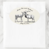 ウッドラ素朴ンドシカデザイン 楕円形シール (バッグ)