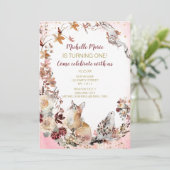 ウッドラ素朴ンドシカフローラファースト誕生日 招待状 (スタンド正面)