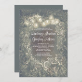 ウッドラ素朴ンドストリングライトリハーサルディナー 招待状 (正面/裏面)