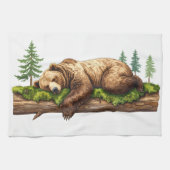 ウッドラ素朴ンドスリーピングベアウォーター色 キッチンタオル (横)