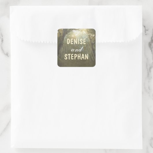 ウッドラ素朴ンドツリーストリングラ結婚イト スクエアシール (バッグ)