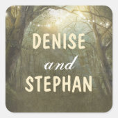 ウッドラ素朴ンドツリーストリングラ結婚イト スクエアシール (正面)