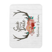 ウッドラ素朴ンドディアアントラーブーケ保存日 マグネット (縦)