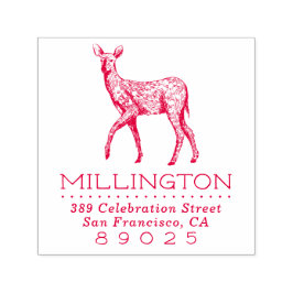 ウッドラ素朴ンドディアファミリー名差出人住所 セルフインキングスタンプ