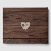 ウッドラ素朴ンドハートフォト結婚ズブライダルシャワー ゲストブック (裏面)