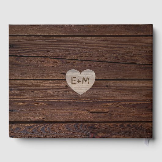 ウッドラ素朴ンドハートフォト結婚ズブライダルシャワー ゲストブック (裏面)