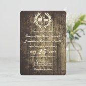 ウッドラ素朴ンドバックアンドディアー結婚式招待状 招待状 (スタンド正面)