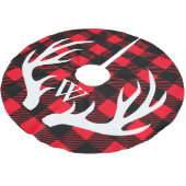 ウッドラ素朴ンドバッファロープレイド&ホワイトディア〔雄ジカの〕枝角 ブラッシュドポリエステルツリースカート (アングル)