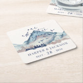 ウッドラ素朴ンドパインフォレスト我々の冒険が始まる スクエアペーパーコースター (アングル)