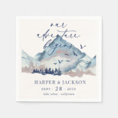 ウッドラ素朴ンドパインフォレスト我々の冒険が始まる スタンダードカクテルナプキン (正面)