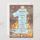 ウッドラ素朴ンドビッグワンボーイズ誕生日招待状 招待状 (正面)