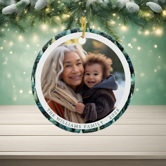 ウッドラ素朴ンドファミリークリスマス2枚の写真 セラミックオーナメント