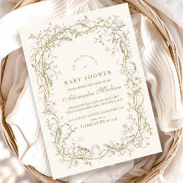 ウッドラ素朴ンドファーンベイビーシャワー 招待状