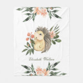 ウッドラ素朴ンドフォレストカウトハリネズミ フリースブランケット (正面)