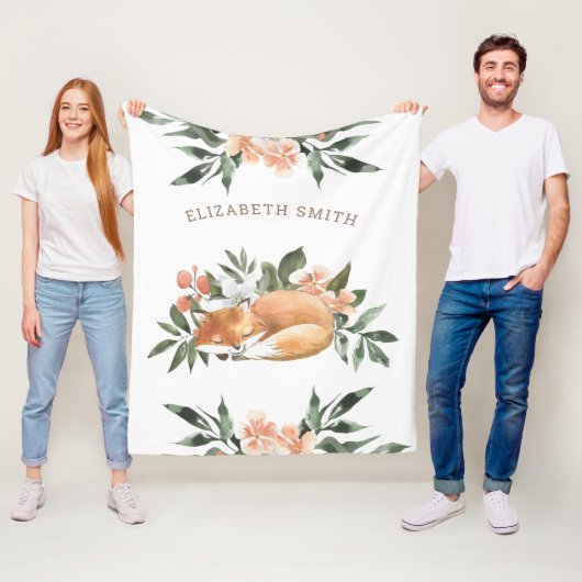 ウッドラ素朴ンドフォレストカウト睡眠キツネ フリースブランケット (インサイチュ)