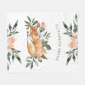 ウッドラ素朴ンドフォレストカウト睡眠キツネ フリースブランケット (正面(横))