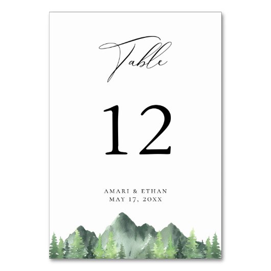 ウッドラ素朴ンドフォレストマウンテン テーブルナンバー (正面)