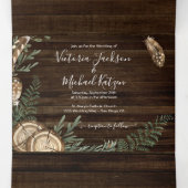 ウッドラ素朴ンドフォレ結婚スト三つ折り招待状 三つ折り招待状 (内部中)