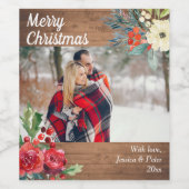 ウッドラ素朴ンドフローラクリスマスフォト ワインラベル (シングルラベル)